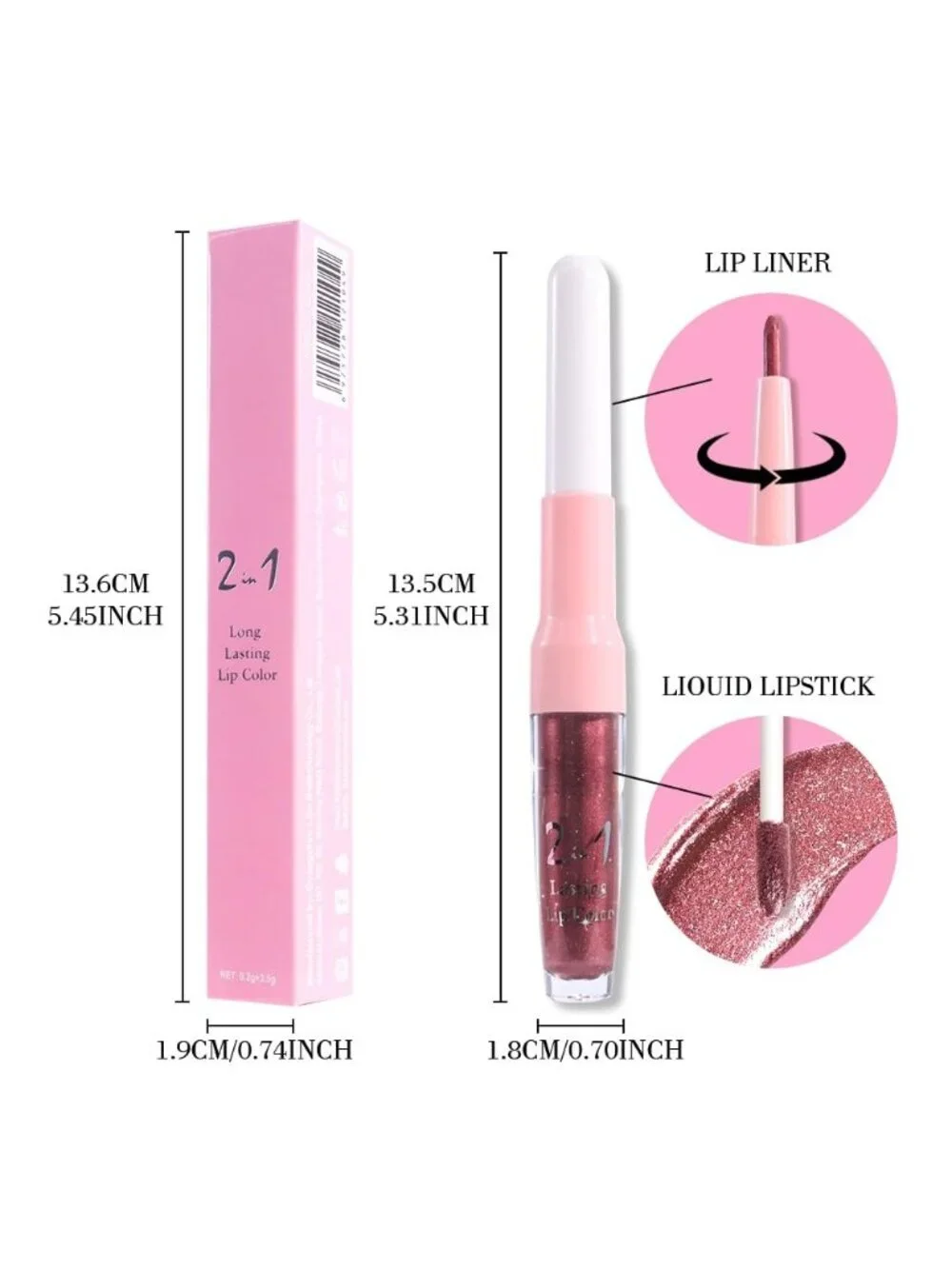 Womens 03# Dark Wine Red-Metallic Glitter Liquid Lipstick lippies Lip Gloss